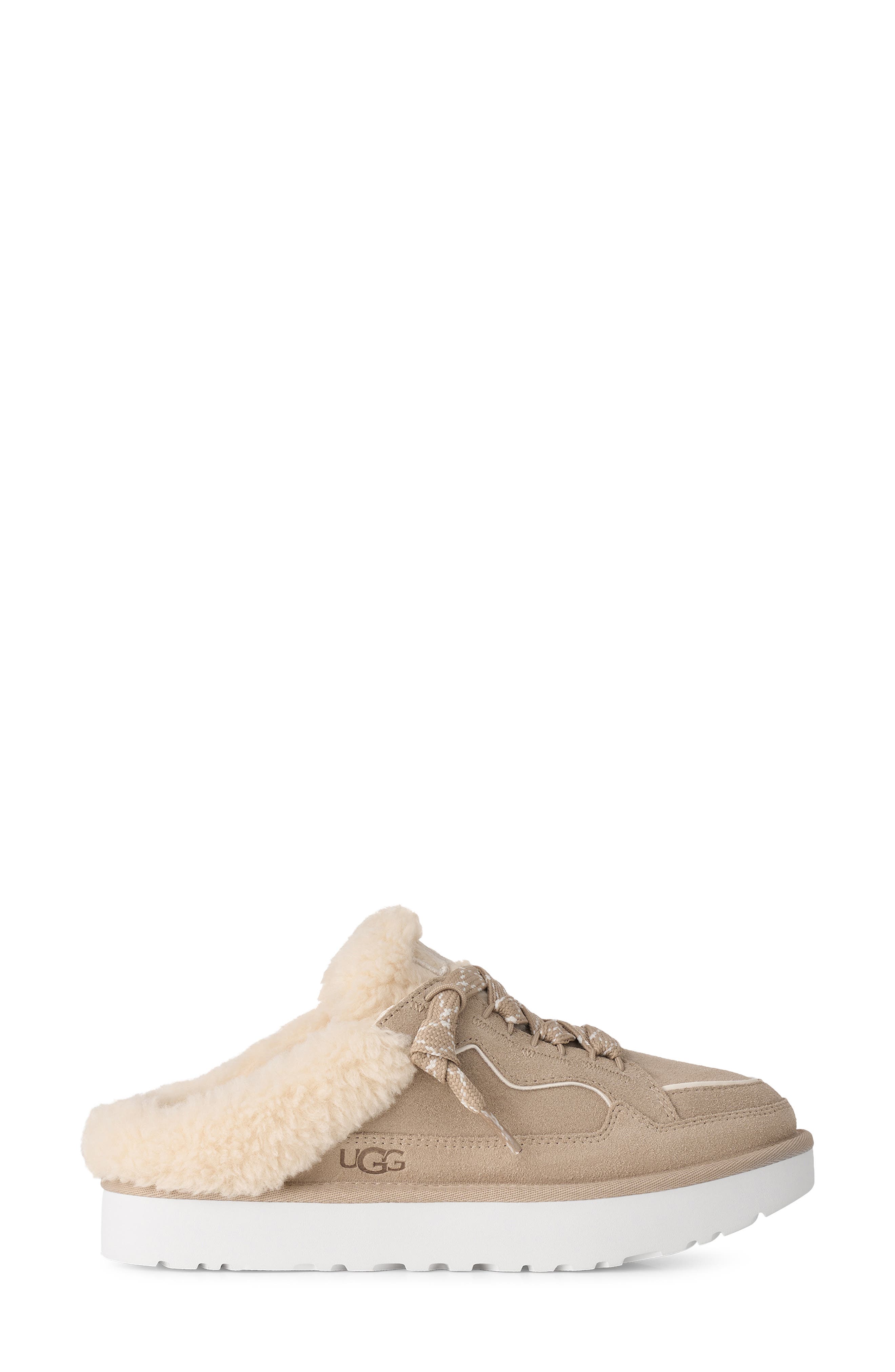 Lowmel Genuine Shearling Lined Lace-Up Mule, Alternate, color, MOONLIGHT