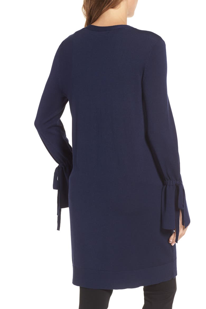 Lightweight Tie Sleeve Cardigan, Alternate, color, NAVY PEACOAT