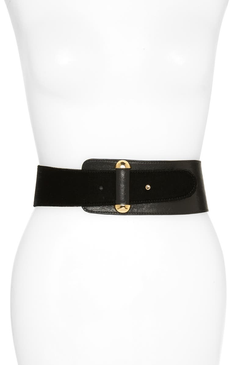 Raina Vixen Leather Belt, Main, color, Black