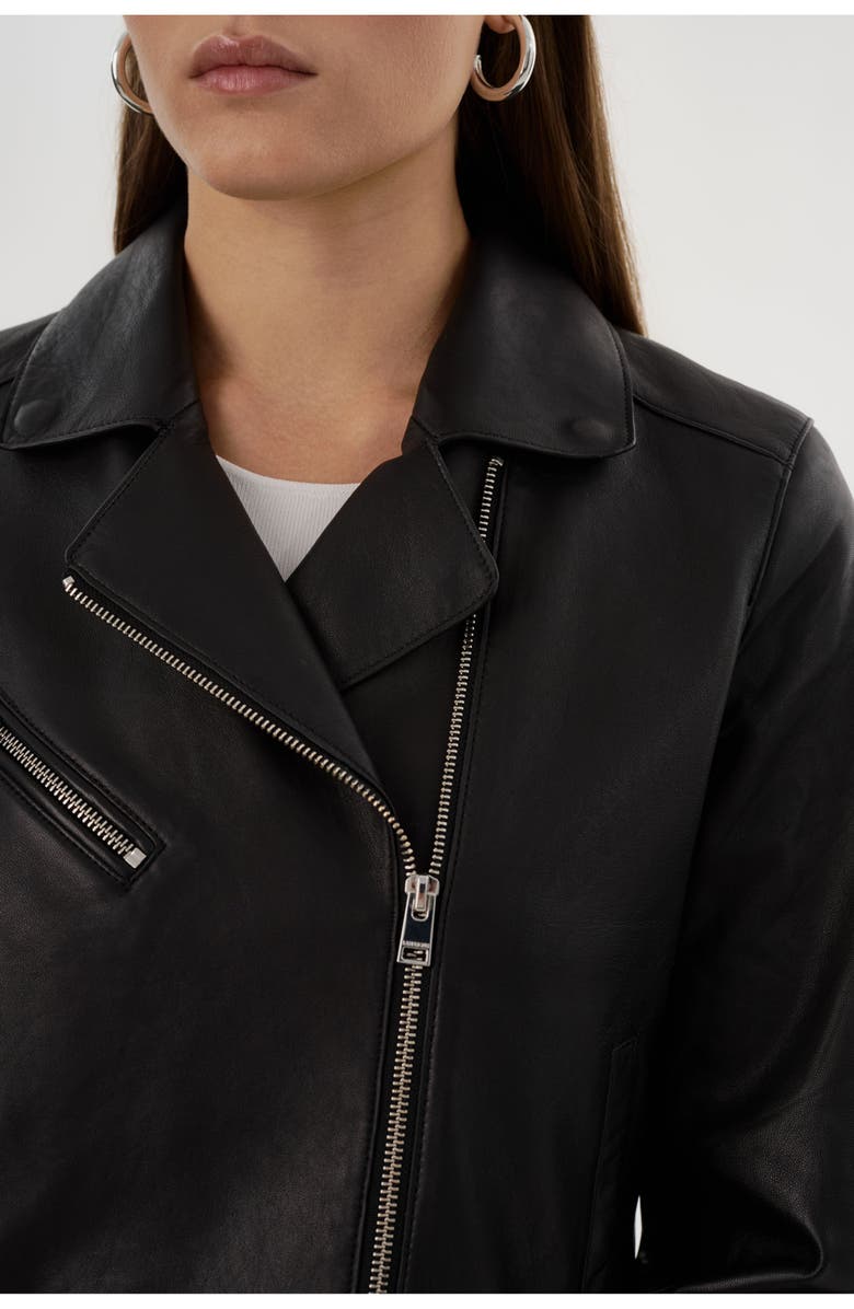 LAMARQUE VALERIA | Leather Biker Jacket, Alternate, color, Black