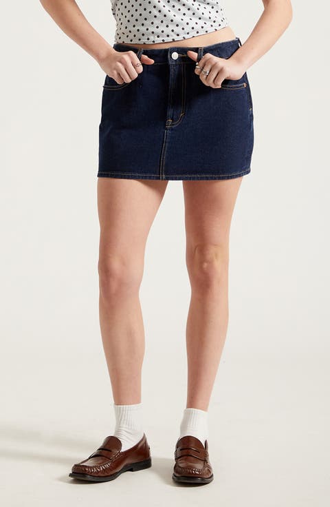 Bella Mid Rise Denim Miniskirt