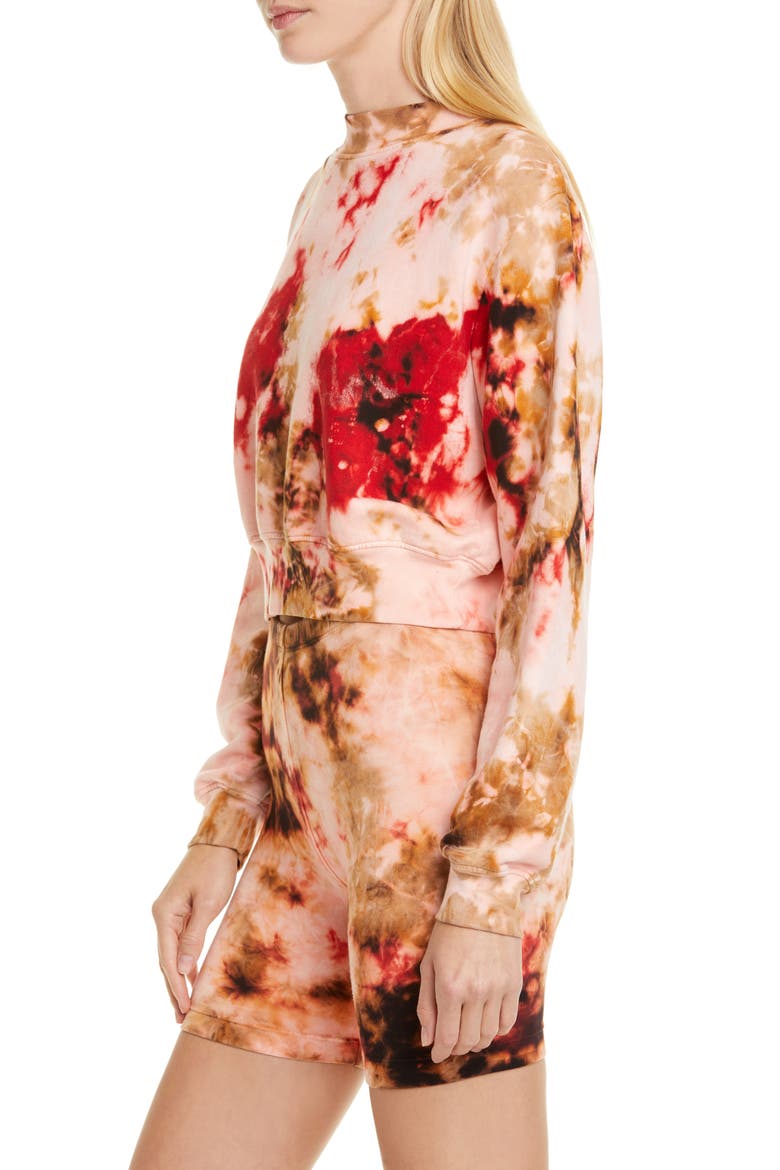 Milan Tie Dye Crop Sweatshirt, Alternate, color, CHERRY CURRENT