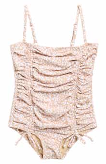 Shade Critters Kids' Ditsy Leopard Ruched One-Piece UPF 50+ Swimsuit