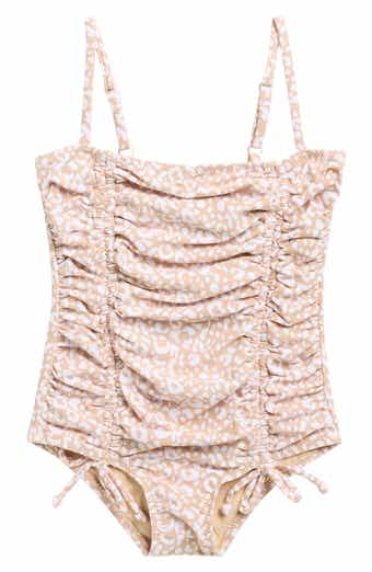 Shade Critters Kids' Ditsy Leopard Ruched One-Piece UPF 50+ Swimsuit