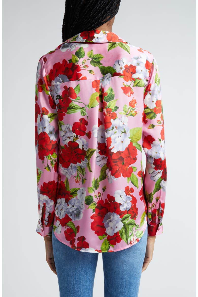 Tyler Floral Silk Button-Up Shirt, Alternate, color, COTTON CANDY MULTI HYDRANGEA