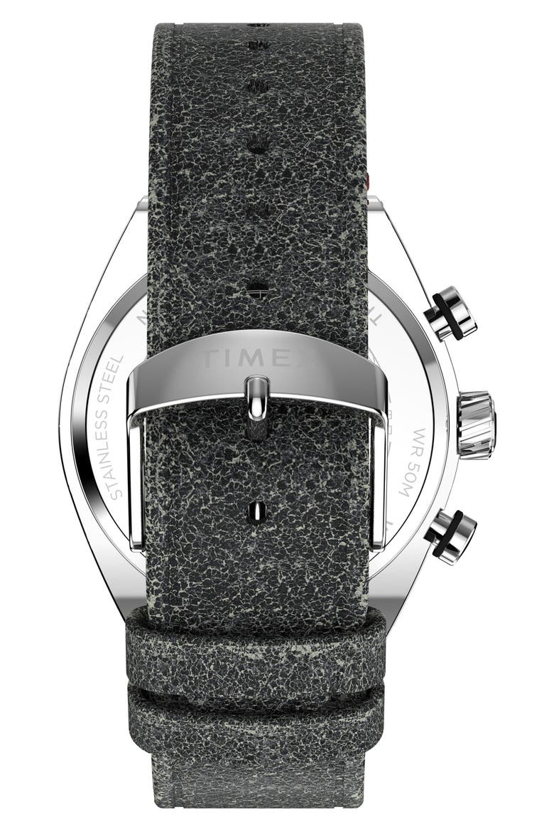 Legacy Tonneau Chronograph Leather Strap Watch, 42mm, Alternate, color, BLACK