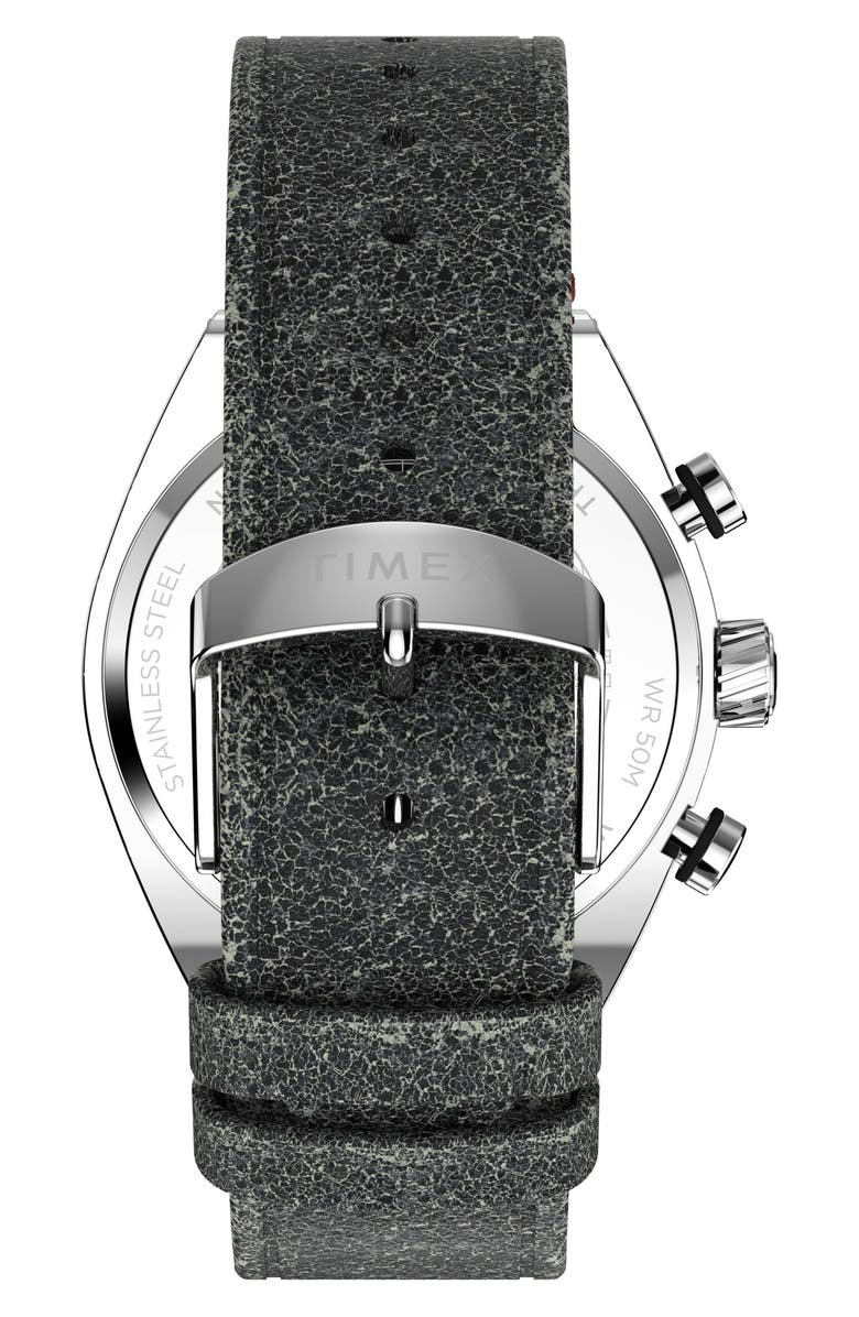 Timex<sup>®</sup> Legacy Tonneau Chronograph Leather Strap Watch, 42mm, Alternate, color,