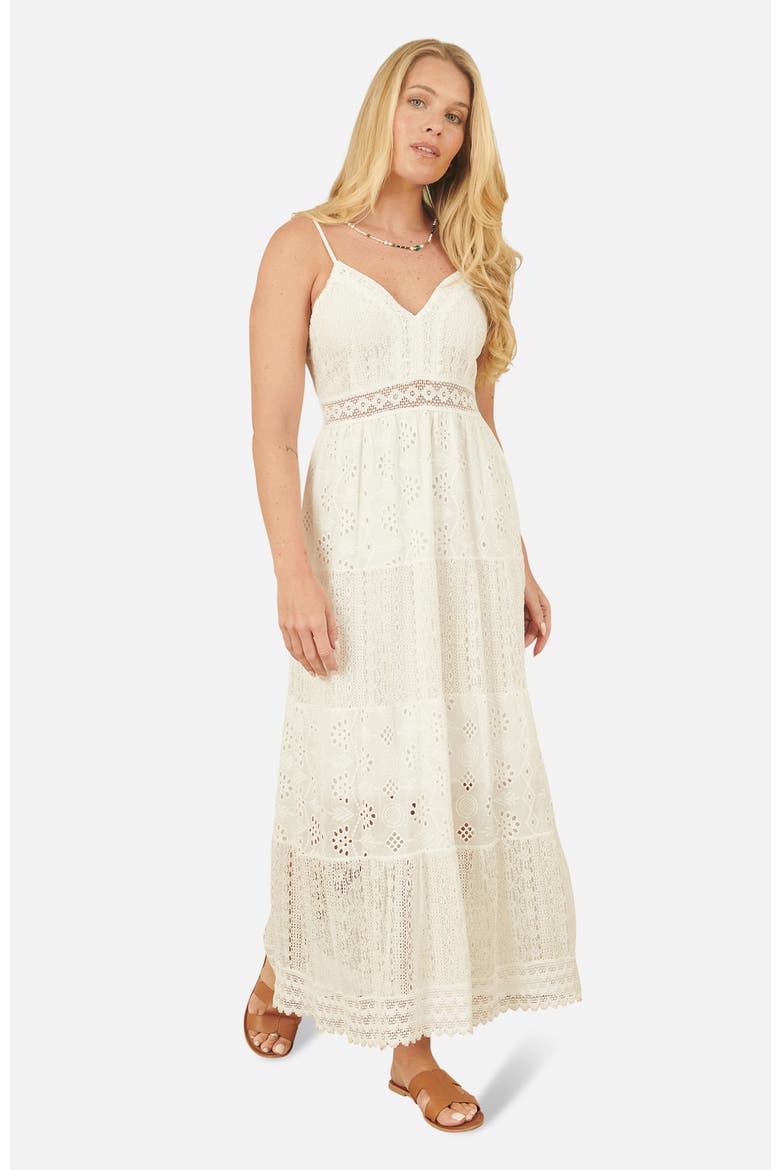 Ruched Back Tiered Maxi Dress, Alternate, color, White