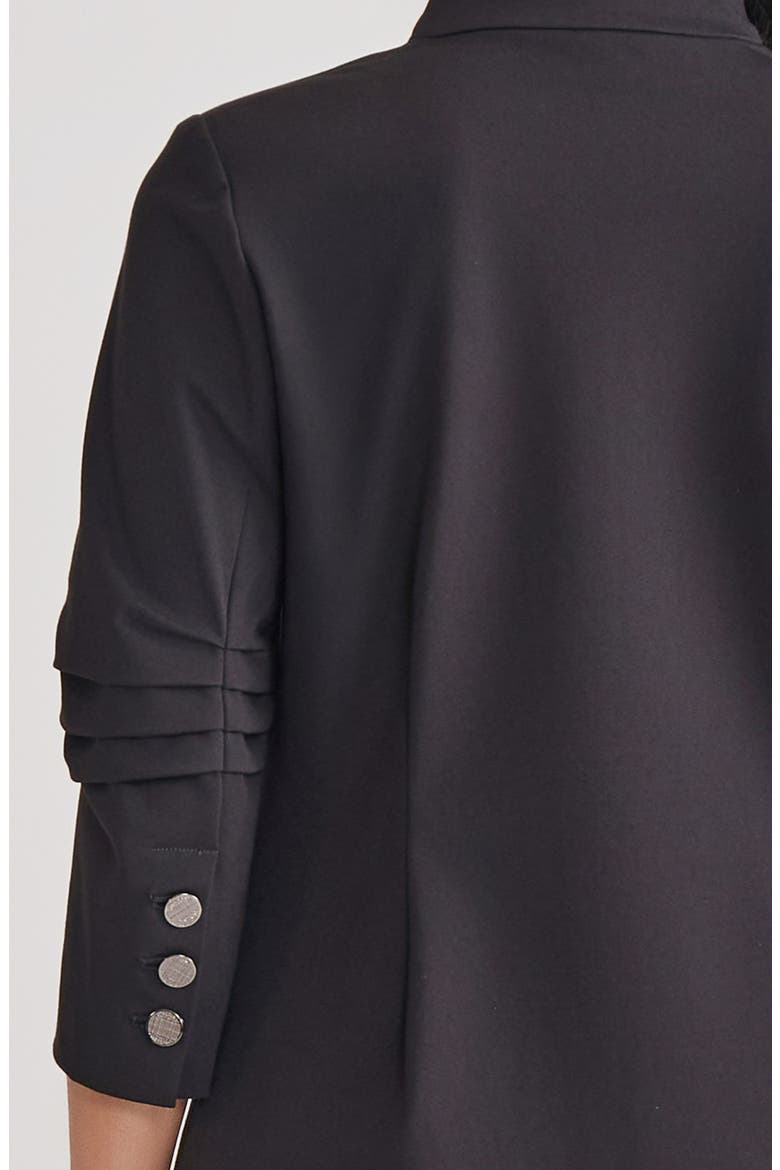 Ruched Sleeve Ponte Jacket, Alternate, color, BLACK