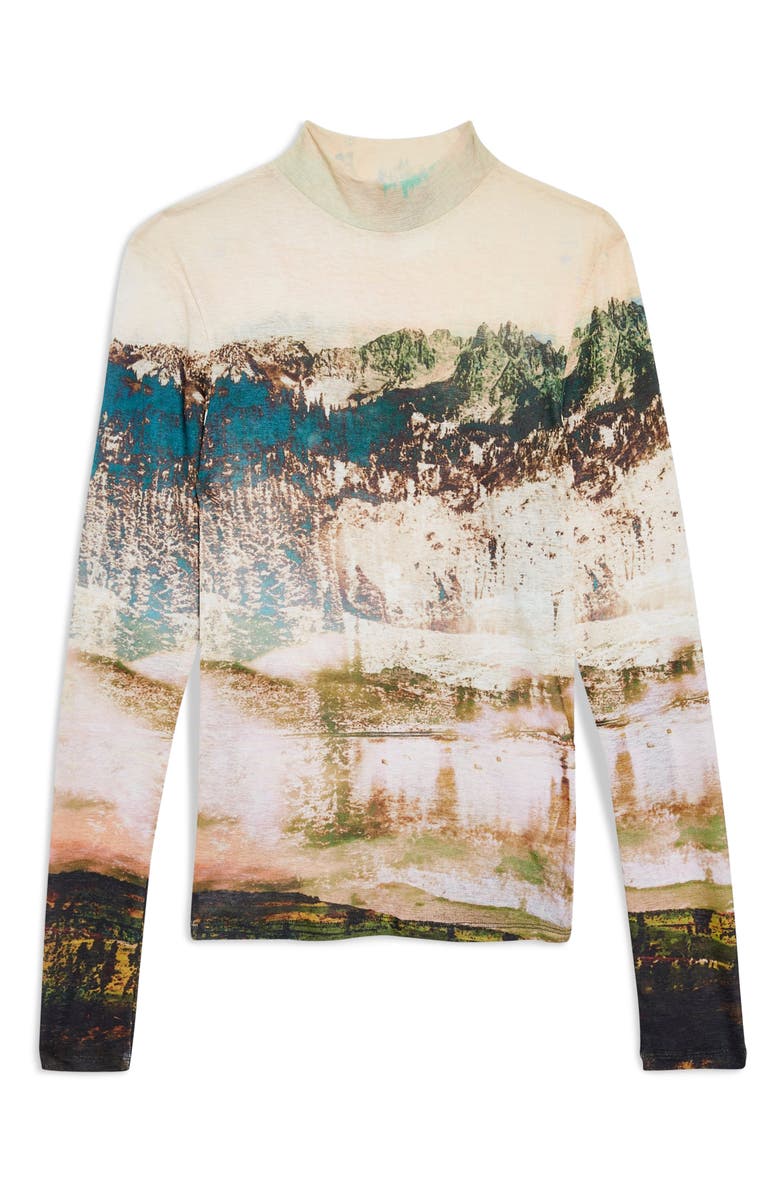 Topshop Landscape Print Tee, Alternate, color, 