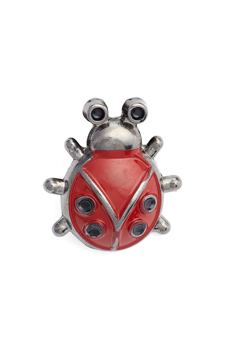 Ladybug Lapel Pin, Main, color, RED