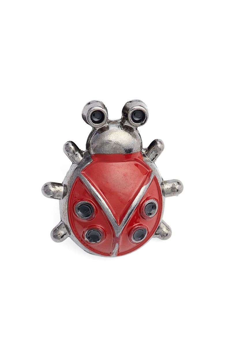 CLIFTON WILSON Ladybug Lapel Pin, Main, color, Red