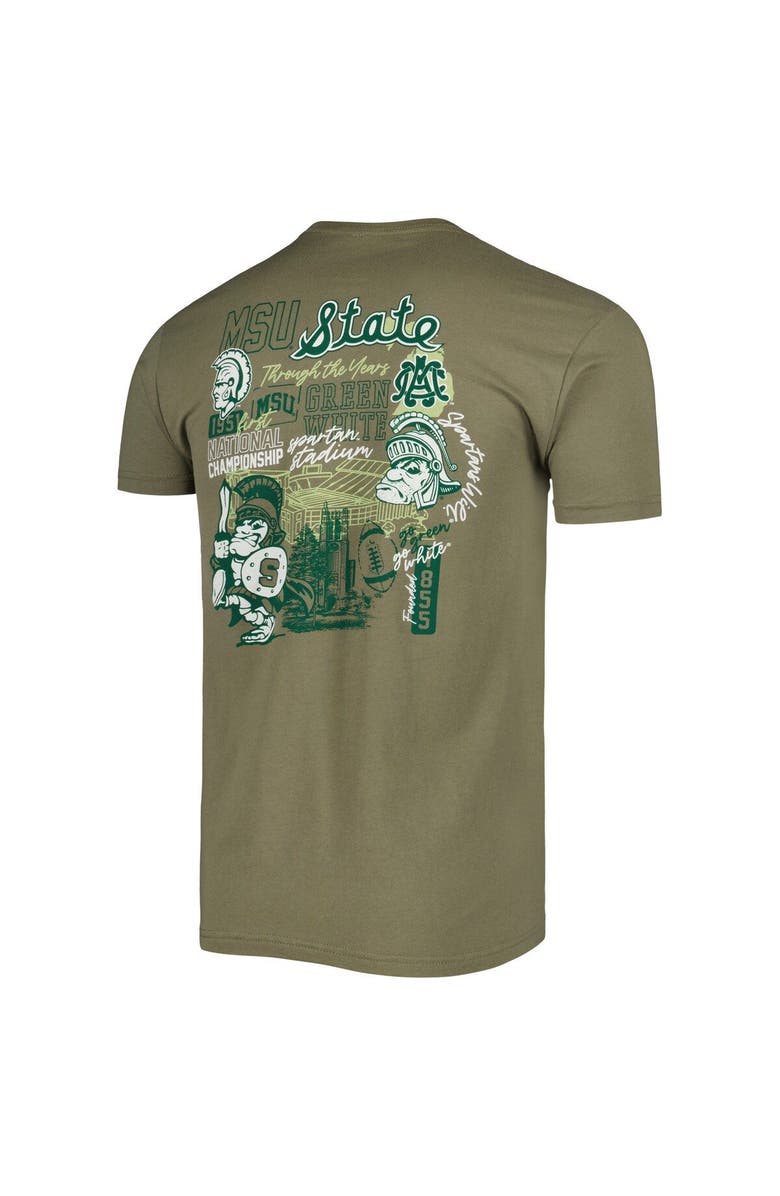 IMAGE ONE Men's Green Michigan State Spartans Vintage Through the Years Two-Hit T-Shirt, Alternate, color, 