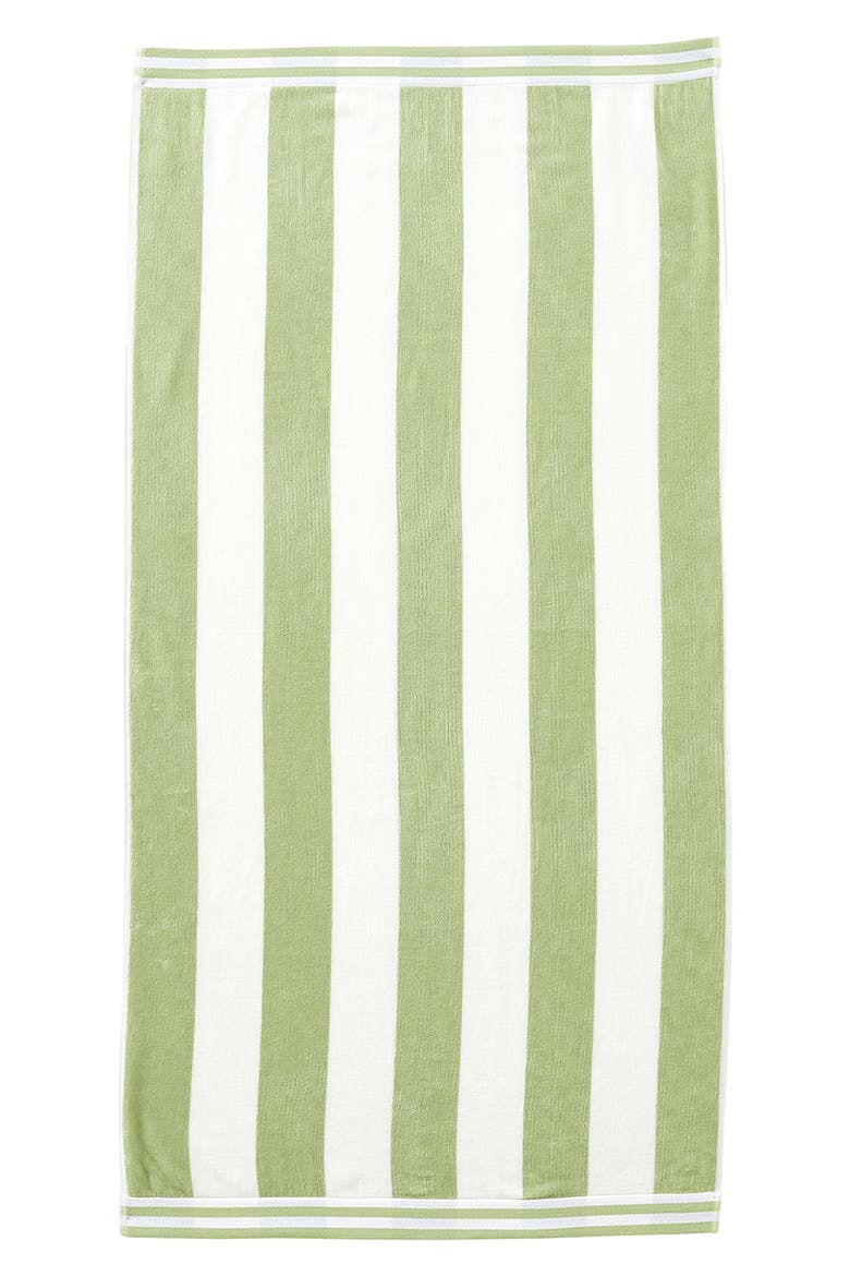 Oversize Stripe Beach Towel, Main, color, EUCALYPTUS GREEN / WHITE
