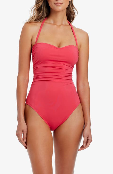 Shirred Underwire One-Piece Swimsuit