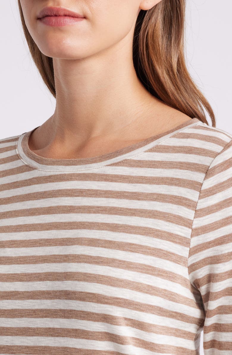NZT by NIC+ZOE Stripe Boat Neck T-Shirt, Alternate, color, Neutral Multi