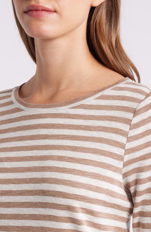 Nzt By Nic+zoe Stripe Boat Neck T-shirt In Multi