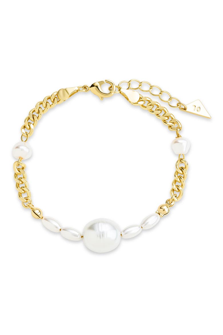 Lilibeth Stationed Freshwater Pearl Bracelet, Main, color, GOLD