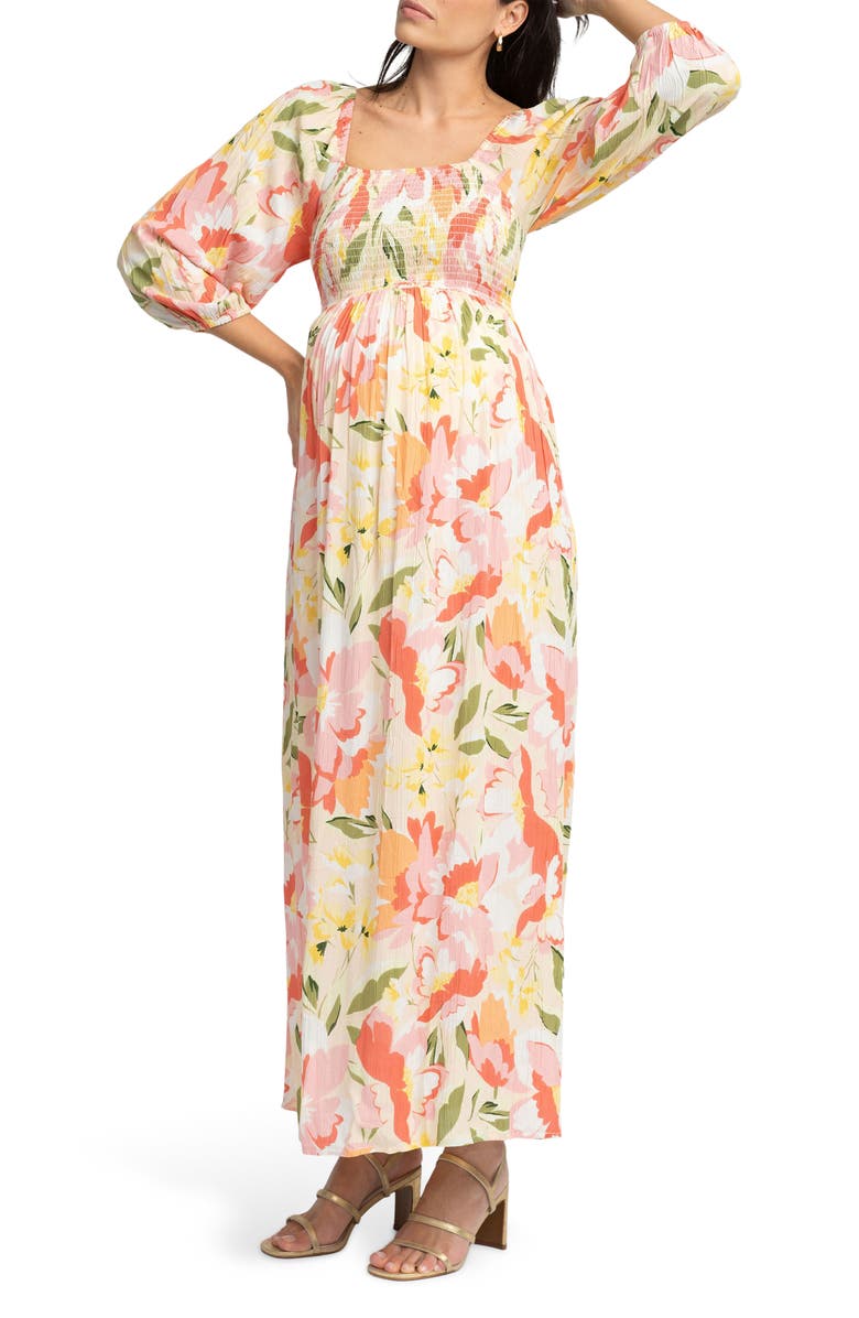 Seraphine Smocked Maxi Maternity Dress, Main, color, 