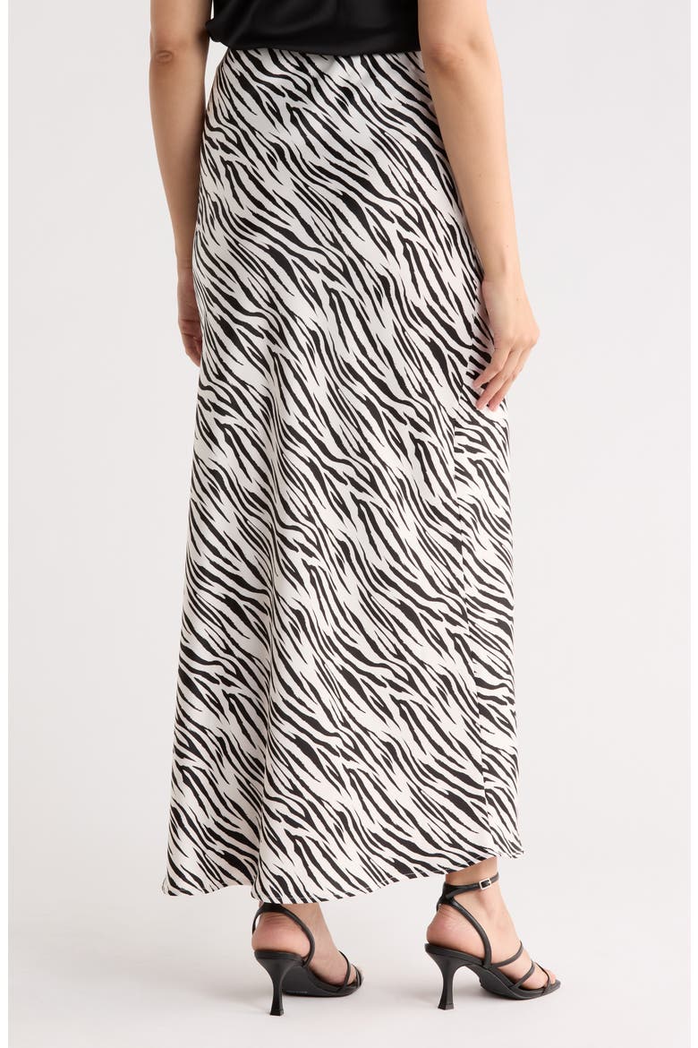 Zebra Print Satin Maxi Skirt, Alternate, color, IVORY