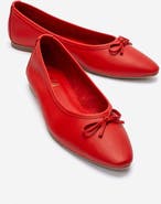 Forever & Always Shoes Umiel Leather Bow Ballet Flat