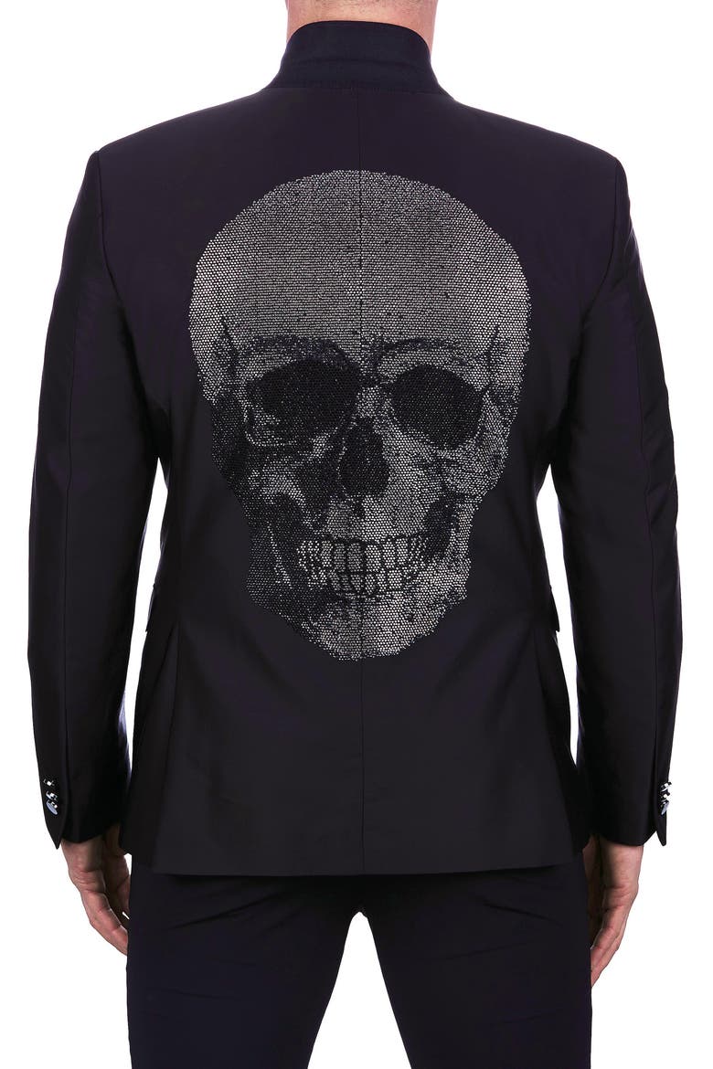 Socrates Skull Black Blazer, Alternate, color, BLACK