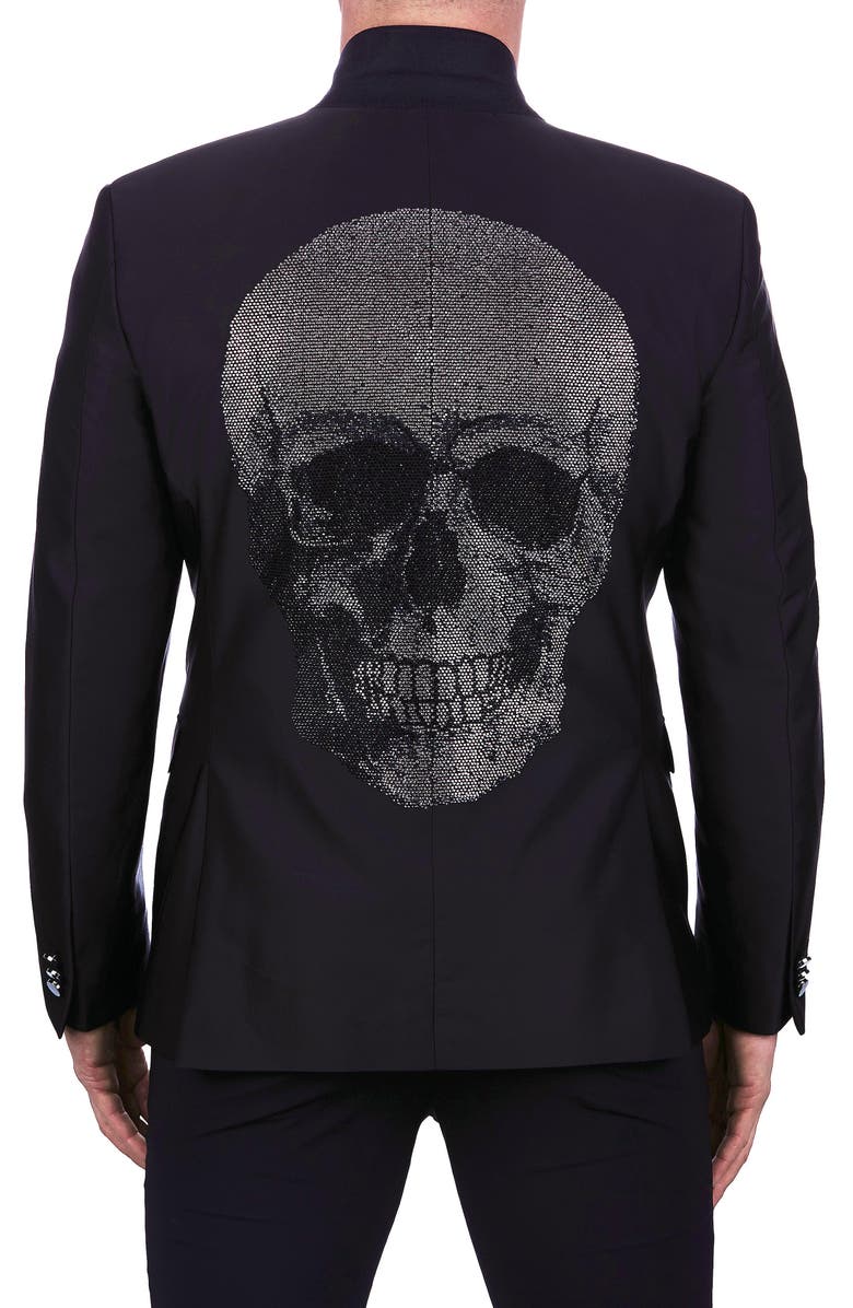 Maceoo Socrates Skull Black Blazer, Alternate, color, Black