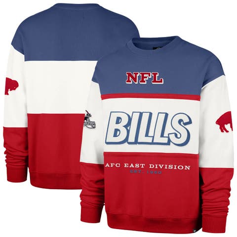 Men's '47  Royal/Red Buffalo Bills Throwback Breeze Maximalist Sweatshirt