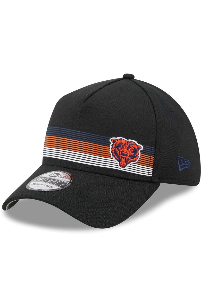 New Era Men's New Era Black Chicago Bears Flawless Stripe 39THIRTY Flex Hat, Main, color,