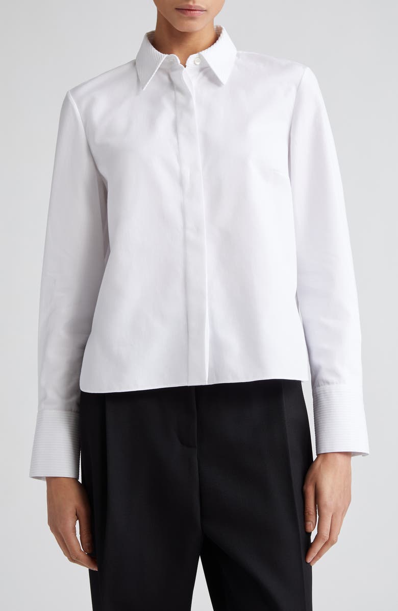 PARTOW Brooks Cotton Button-Up Shirt, Main, color, White