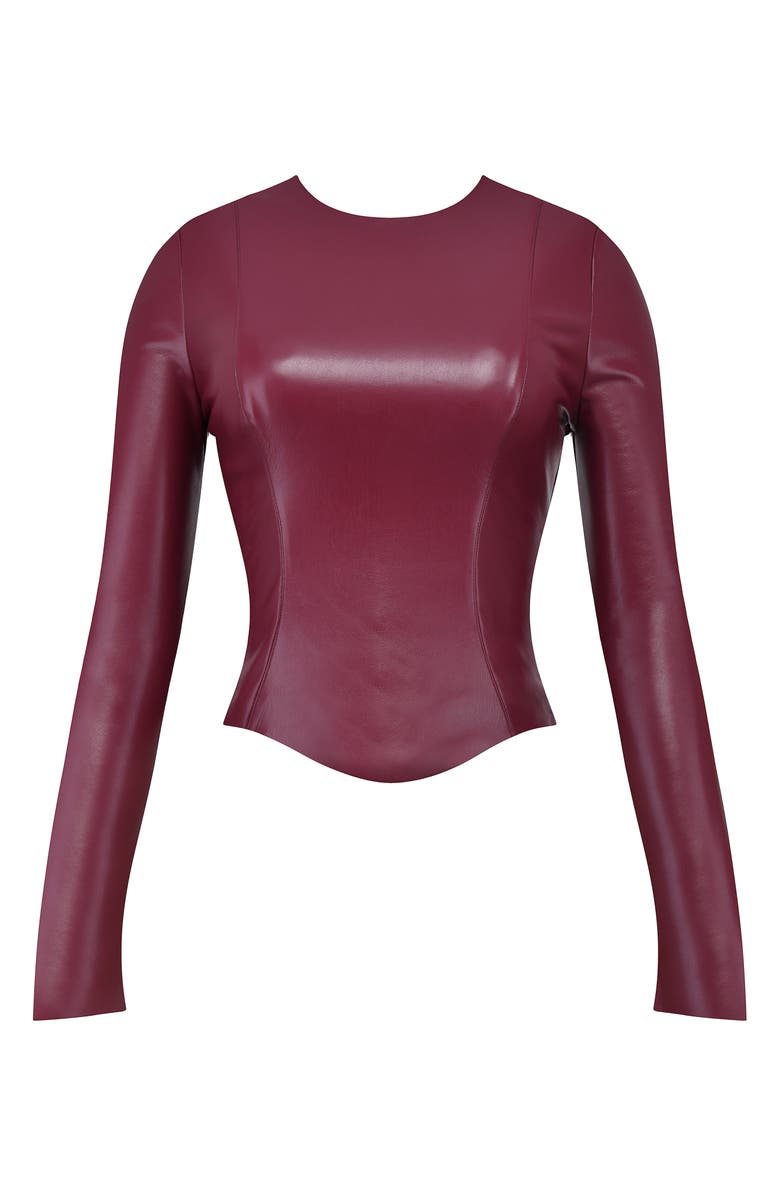 HOUSE OF CB Mylah Faux Leather Top, Alternate, color,