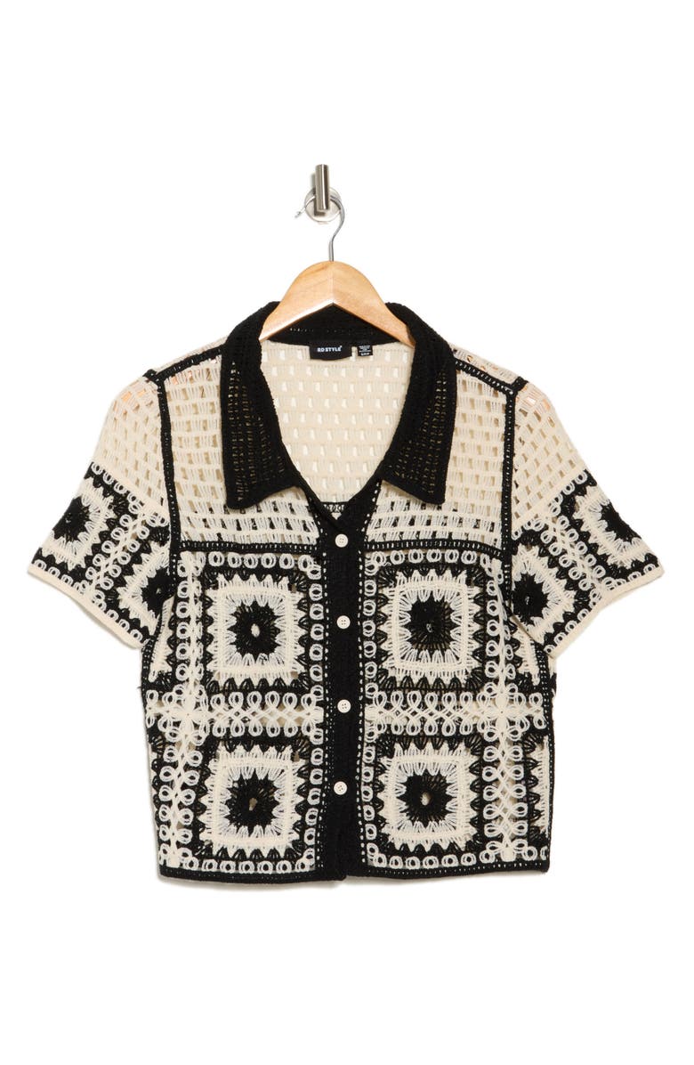 RDI Short Sleeve Cardigan, Alternate, color, Black