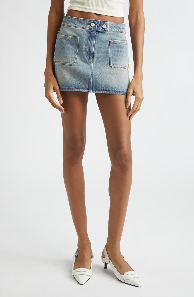 Courrèges Signature Denim Miniskirt, Main, color, Denim Bleu Delave