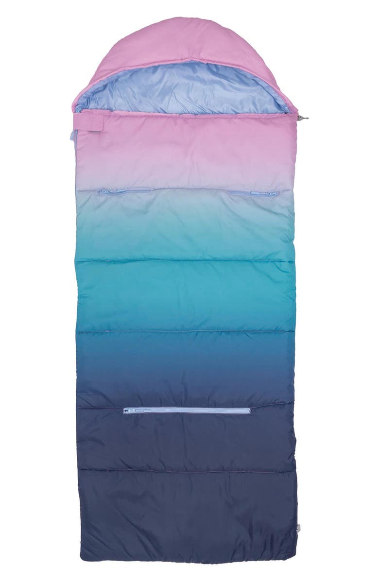 mimish Kids' Sleep-n-Pack Sleeping Bag Backpack, Alternate, color, Blue/ Pink Ombre