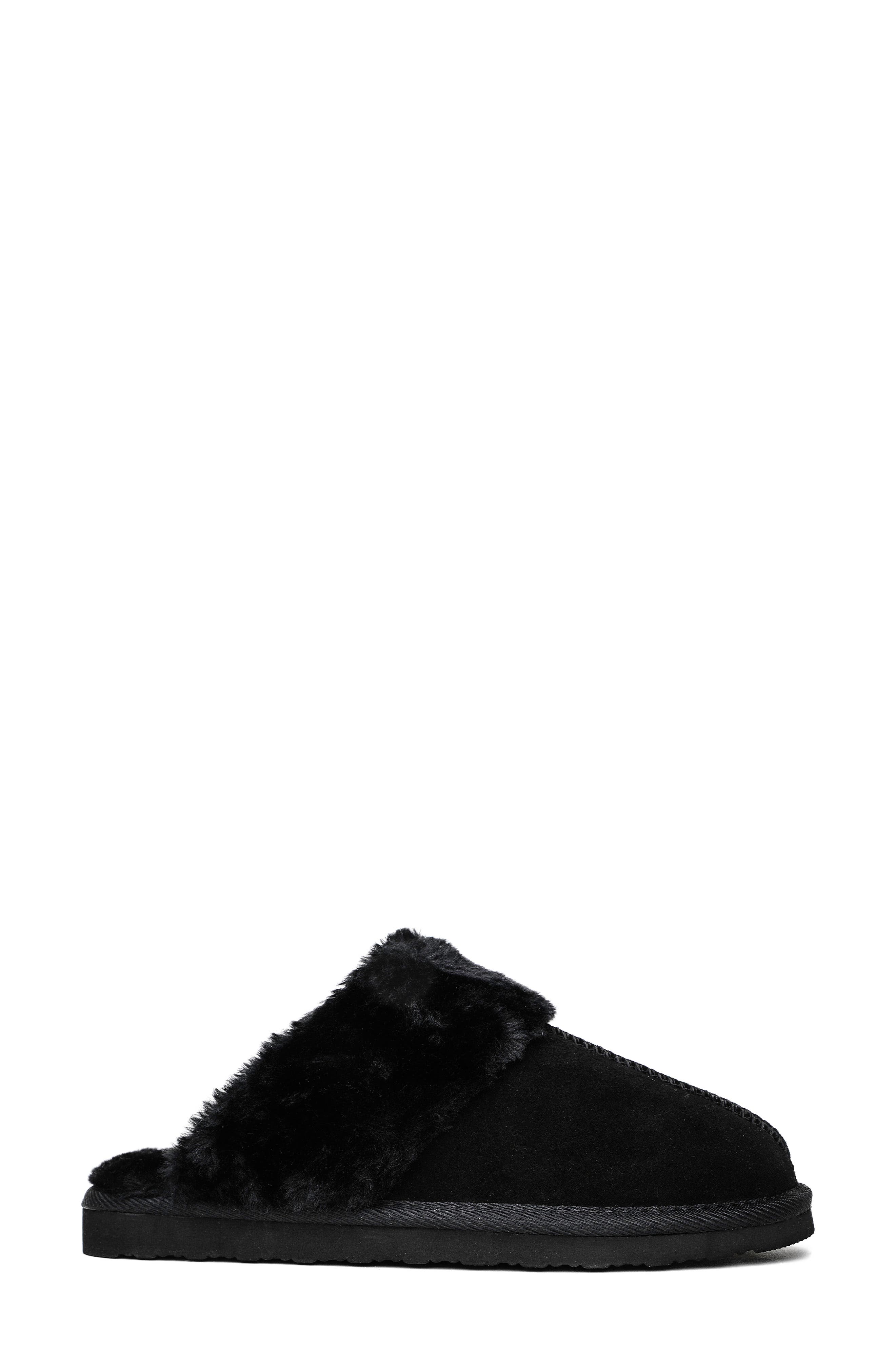 Minnetonka Chesney Mule Slipper, Alternate, color, Black Suede