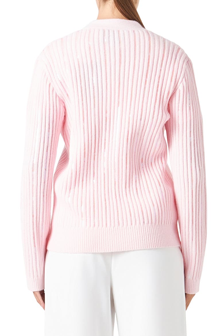 Sequin Rib Cardigan, Alternate, color, LIGHT PINK