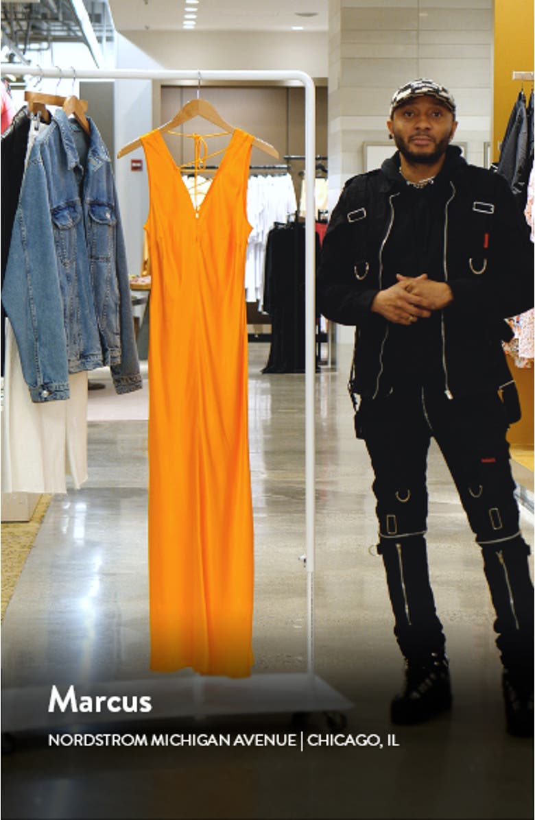 Lace Front Satin Maxi Dress, sales video thumbnail