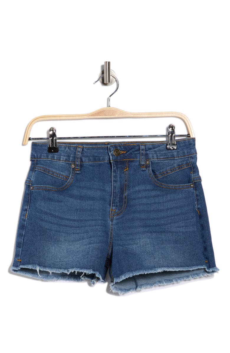 Vigoss Seam Detail Cutoff Shorts, Main, color, Dark Wash