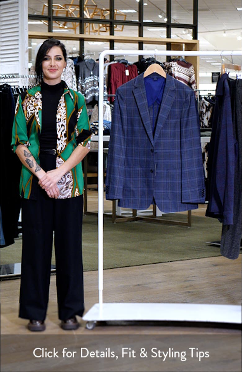 Lavelle Trim Fit Blue Plaid Wool Sport Coat, sales video thumbnail