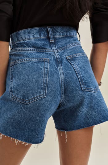 Saige High Waist Raw Hem Denim Cutoff Shorts