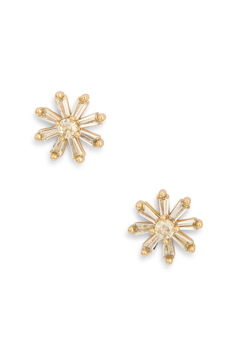mini flower stud earrings, Alternate, color, YELLOW / GOLD