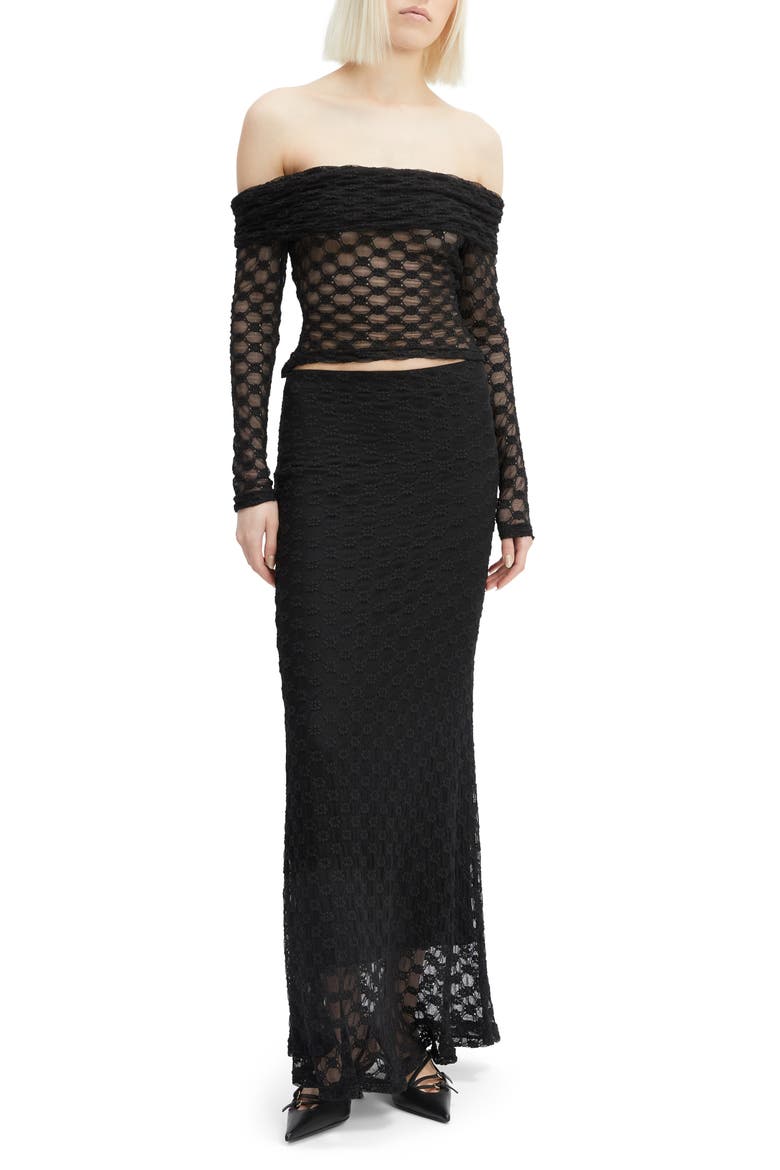 Adoni Embroidered Sheer Mesh Crop Top, Alternate, color, BLACK