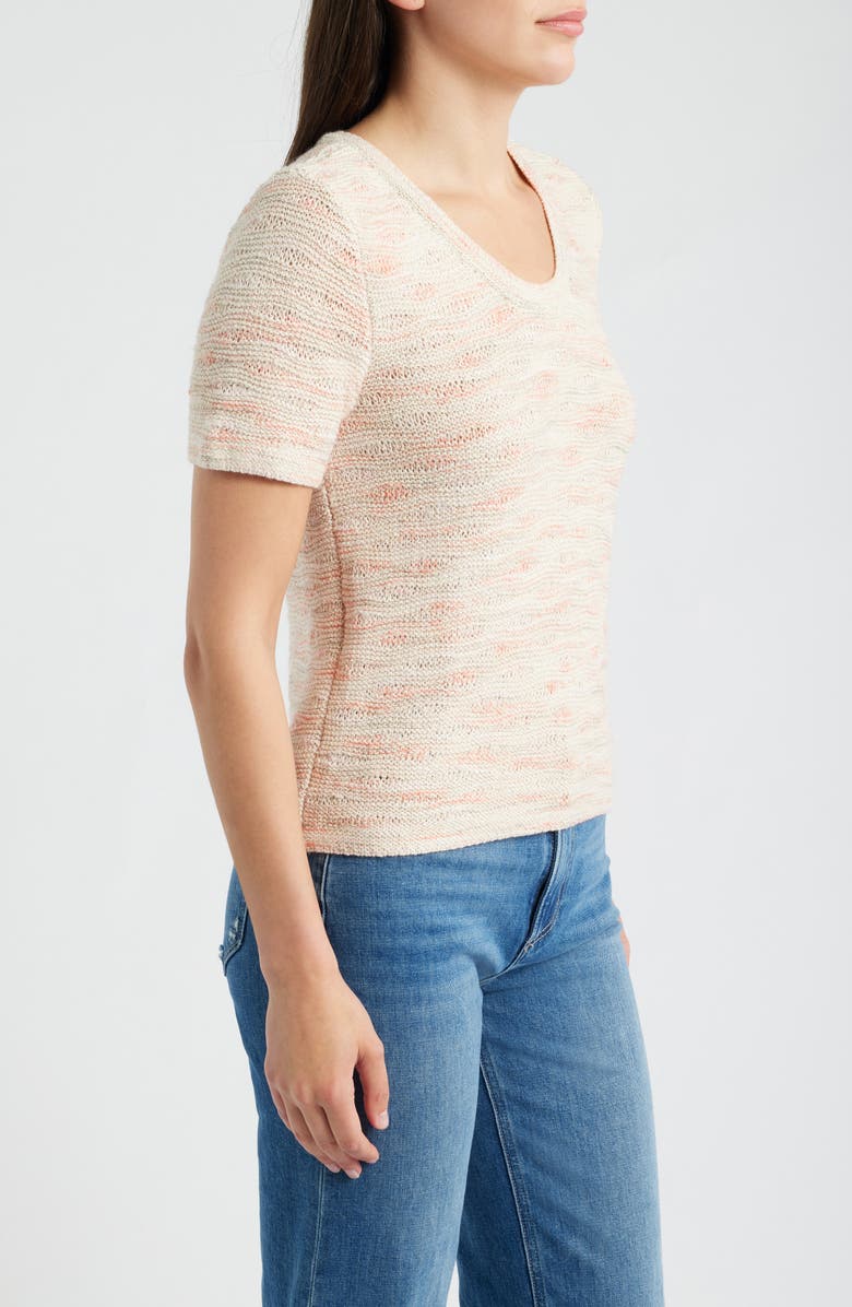 NIC+ZOE Wave Stitch Cotton Blend Sweater, Alternate, color, Pink Multi