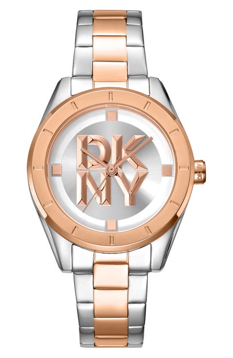 Two Tone Quartz Bracelet Watch, 34mm