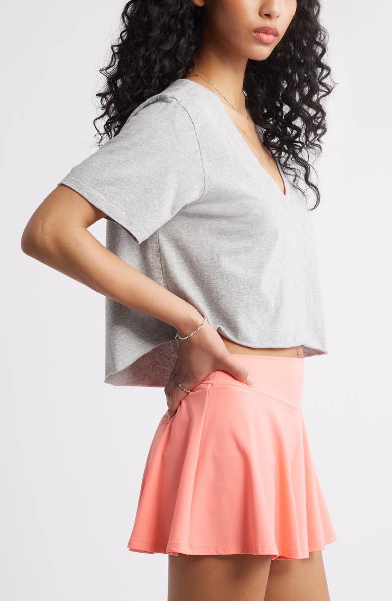 BP. Washed V-Neck Crop T-Shirt, Alternate, color, Grey Light Heather