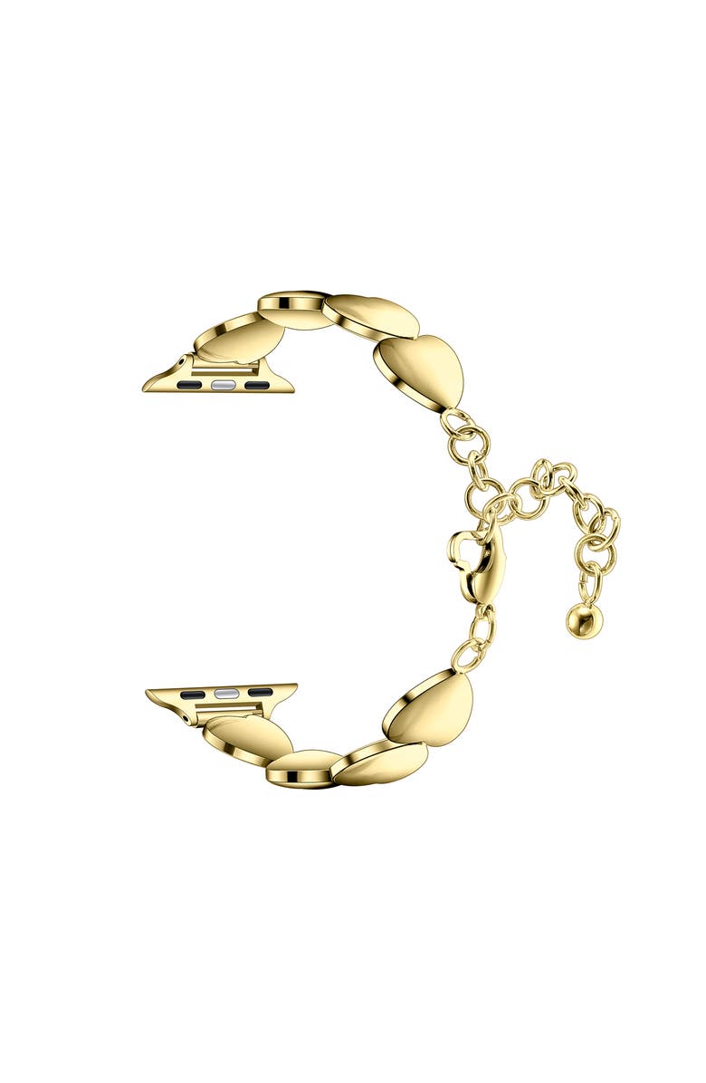 Posh Tech Lover Stainless Steel Heart Band for Apple Watch, Alternate, color, Gold