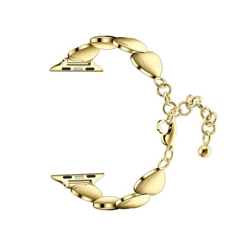 Posh Tech Lover Stainless Steel Heart Band For Apple Watch In Gold