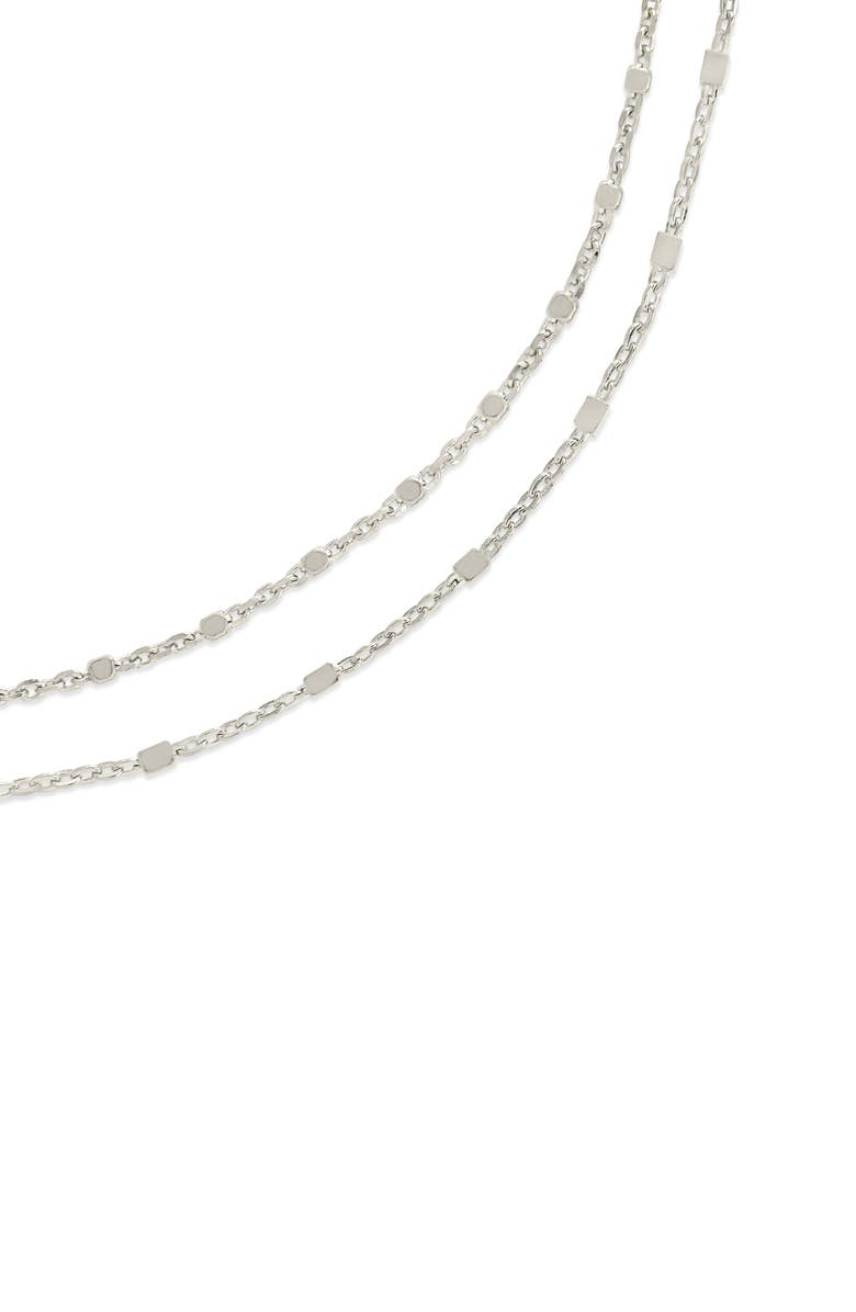 Sterling Forever Chloe Set of 2 Station Bracelets, Alternate, color, Silver