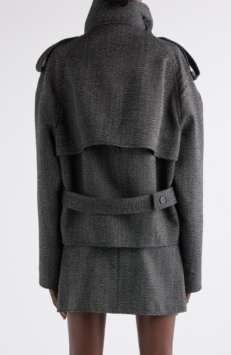 Courrèges Oblique Caviar Wool Coat, Alternate, color, Black/ Heritage White