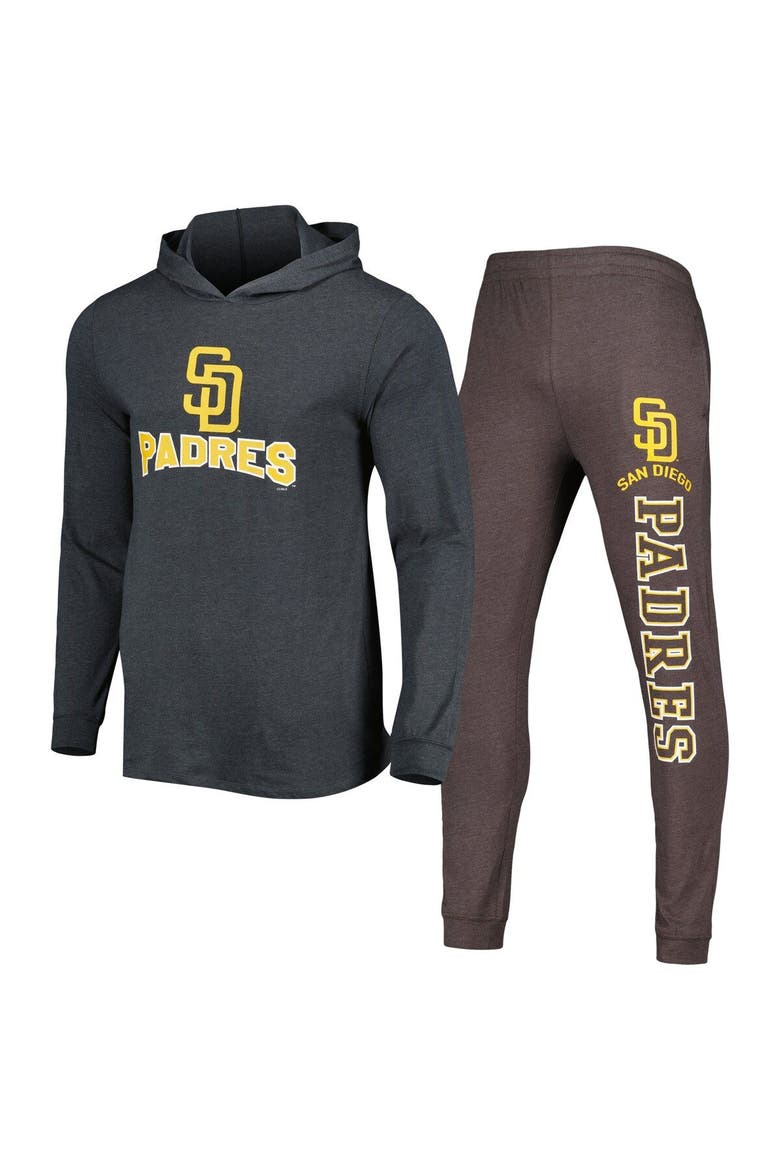 Men's Concepts Sport Heather Brown/Heather Charcoal San Diego Padres Meter Hoodie & Joggers Set, Main, color, Brown